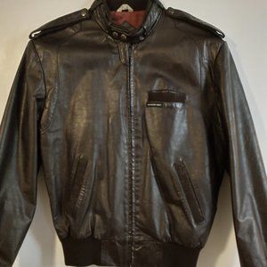 Members Only Brown Leather Bomber